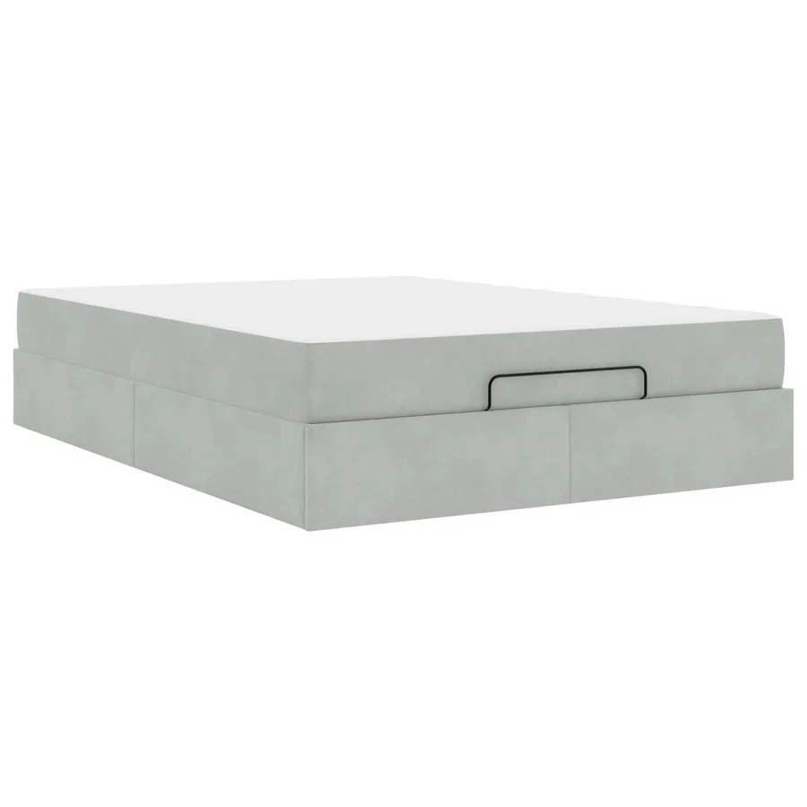 Cadre de lit avec matelas 2 pcs Gris clair Velours - 2