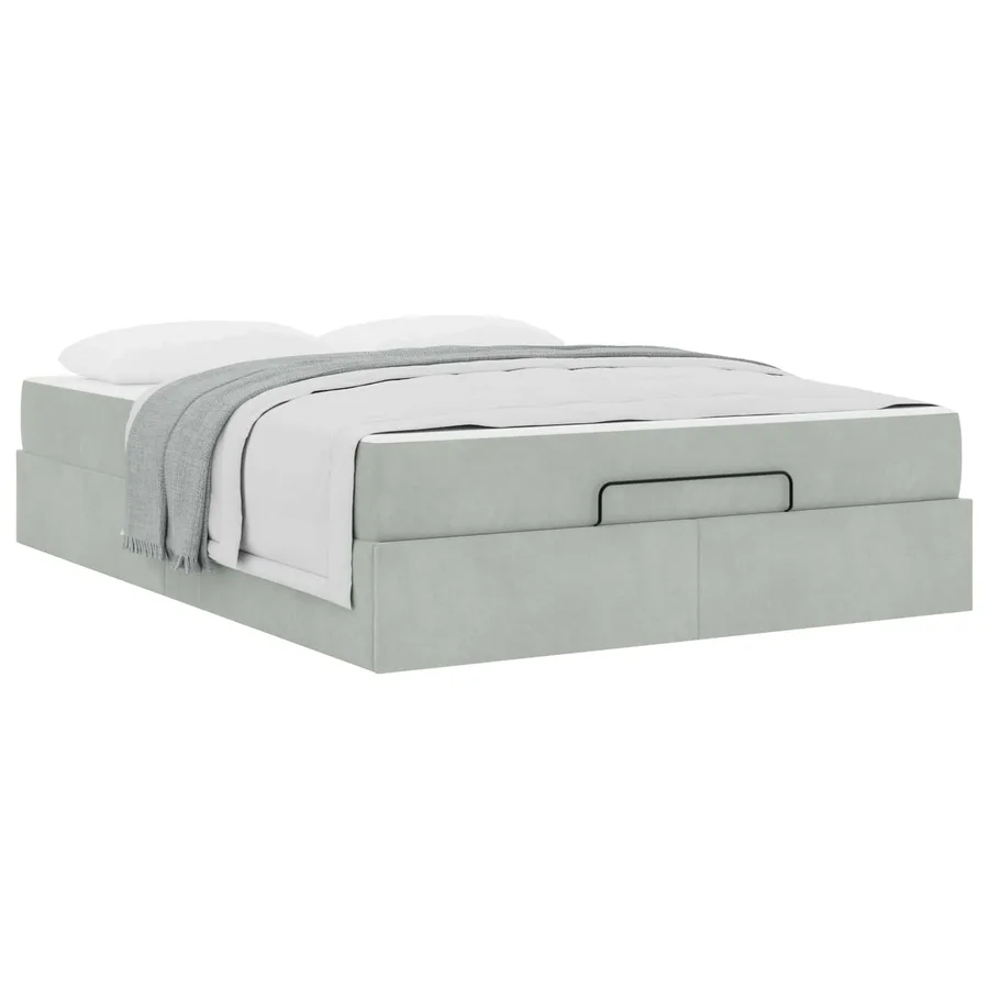 Cadre de lit avec matelas 2 pcs Gris clair Velours - 3