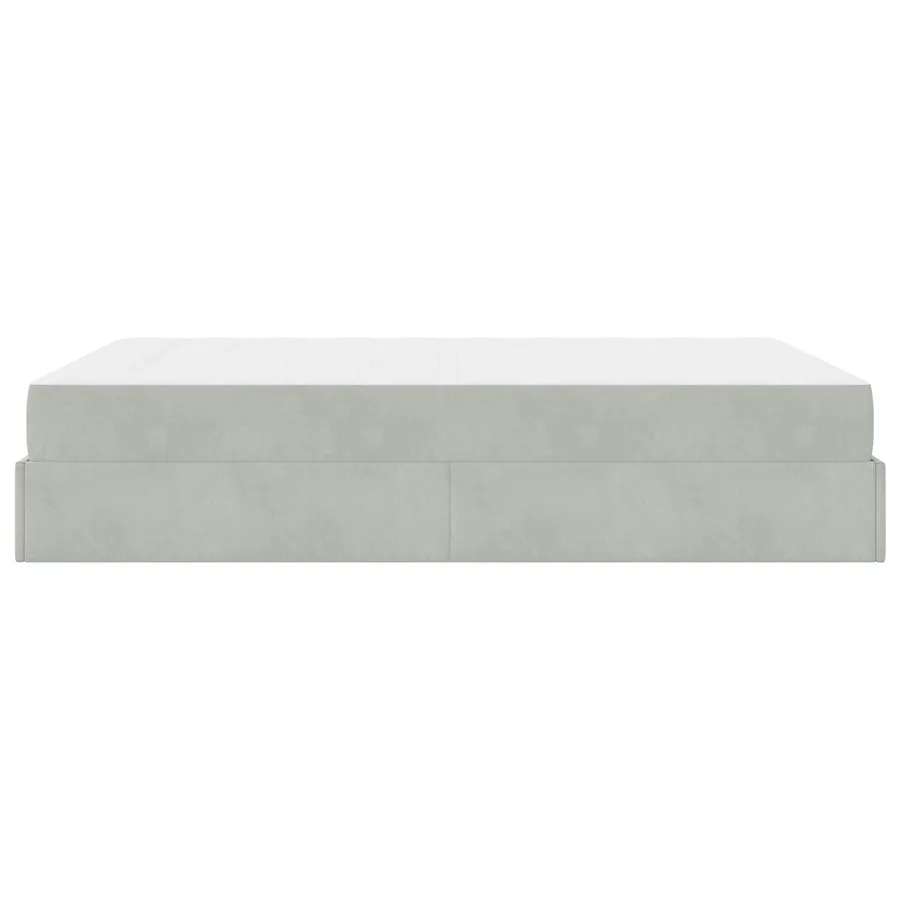 Cadre de lit avec matelas 2 pcs Gris clair Velours - 7