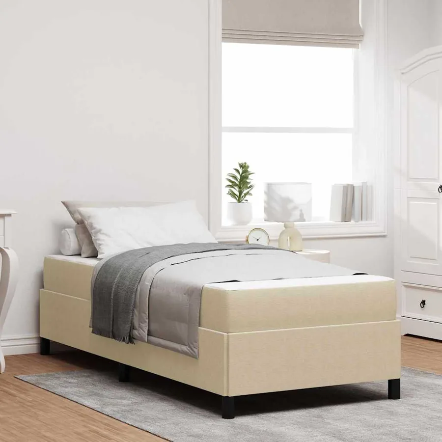 Cadre de lit avec matelas Gris Vert Clair 80 x 200 cm tissu
