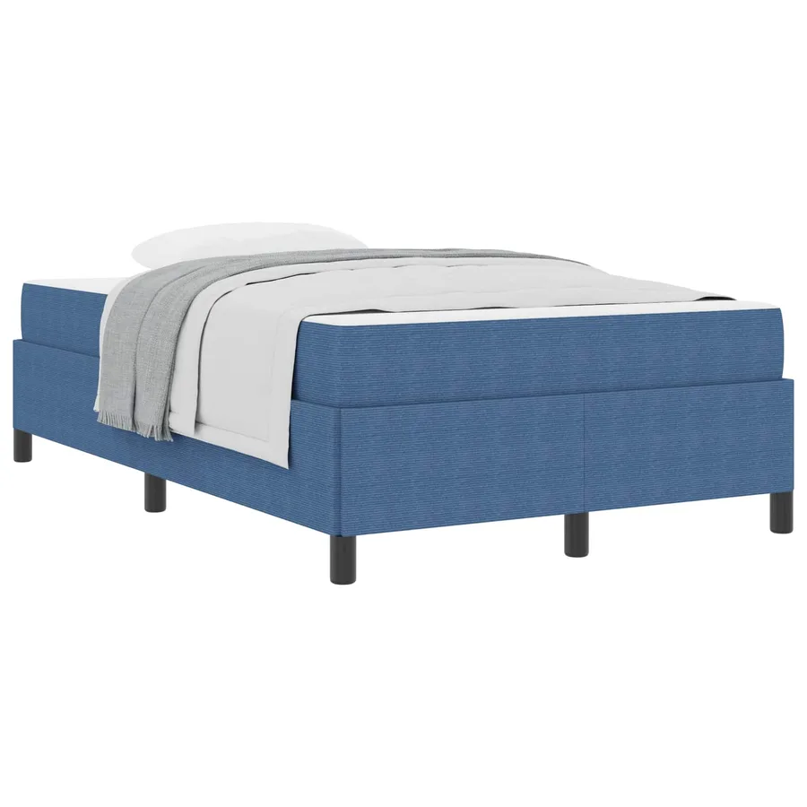 Cadre de lit avec matelas Bleu 120 x 200 cm tissu - 3
