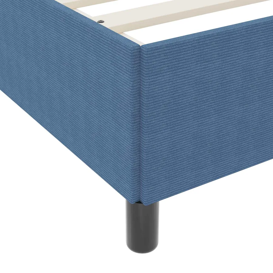 Cadre de lit avec matelas Bleu 120 x 200 cm tissu - 9