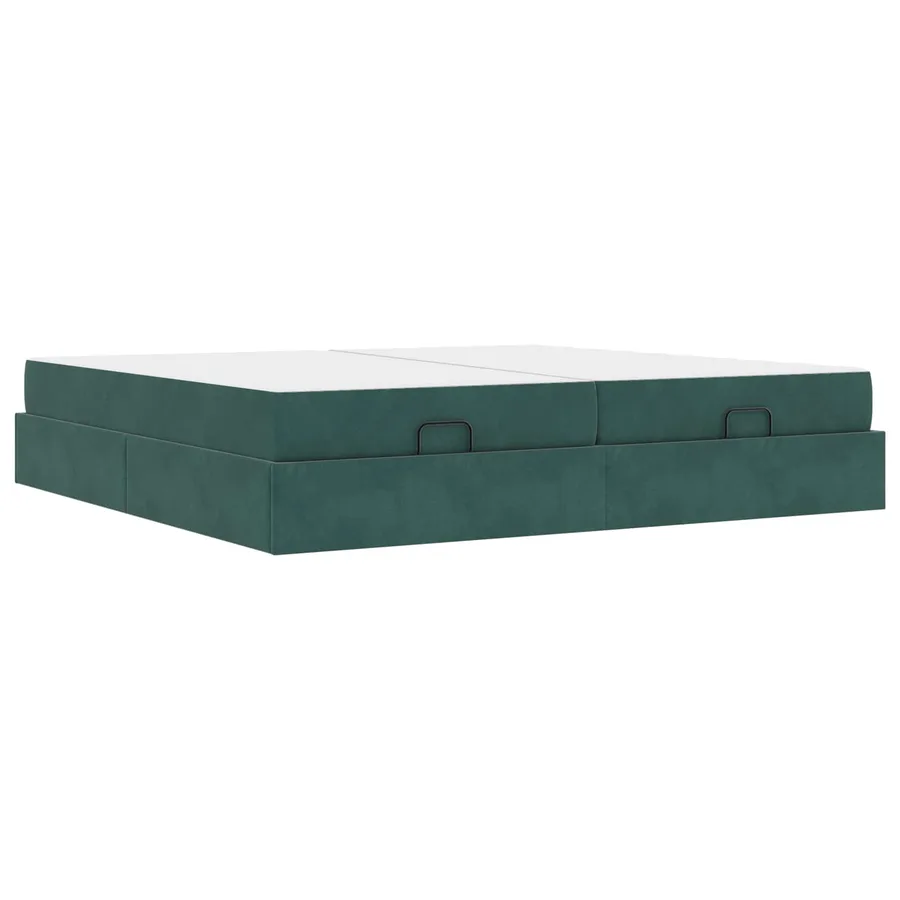 Cadre de lit avec matelas avec matelas 2 pcs Vert Velours - 2