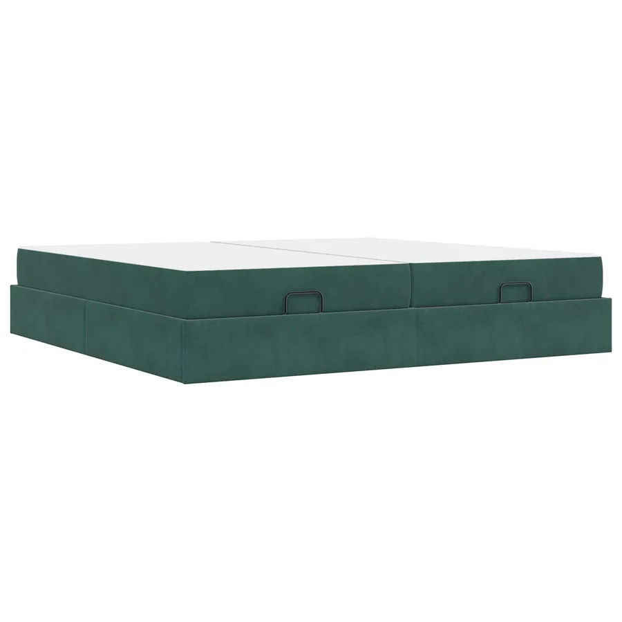Cadre de lit avec matelas avec matelas 2 pcs Vert Velours - 7