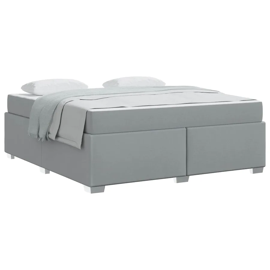 Cadre de lit avec matelas Gris clair 180 x 200 cm tissu - 2