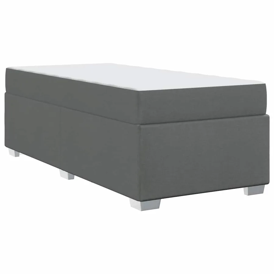 Cadre de lit avec matelas Gris foncé 90 x 190 cm tissu - 7