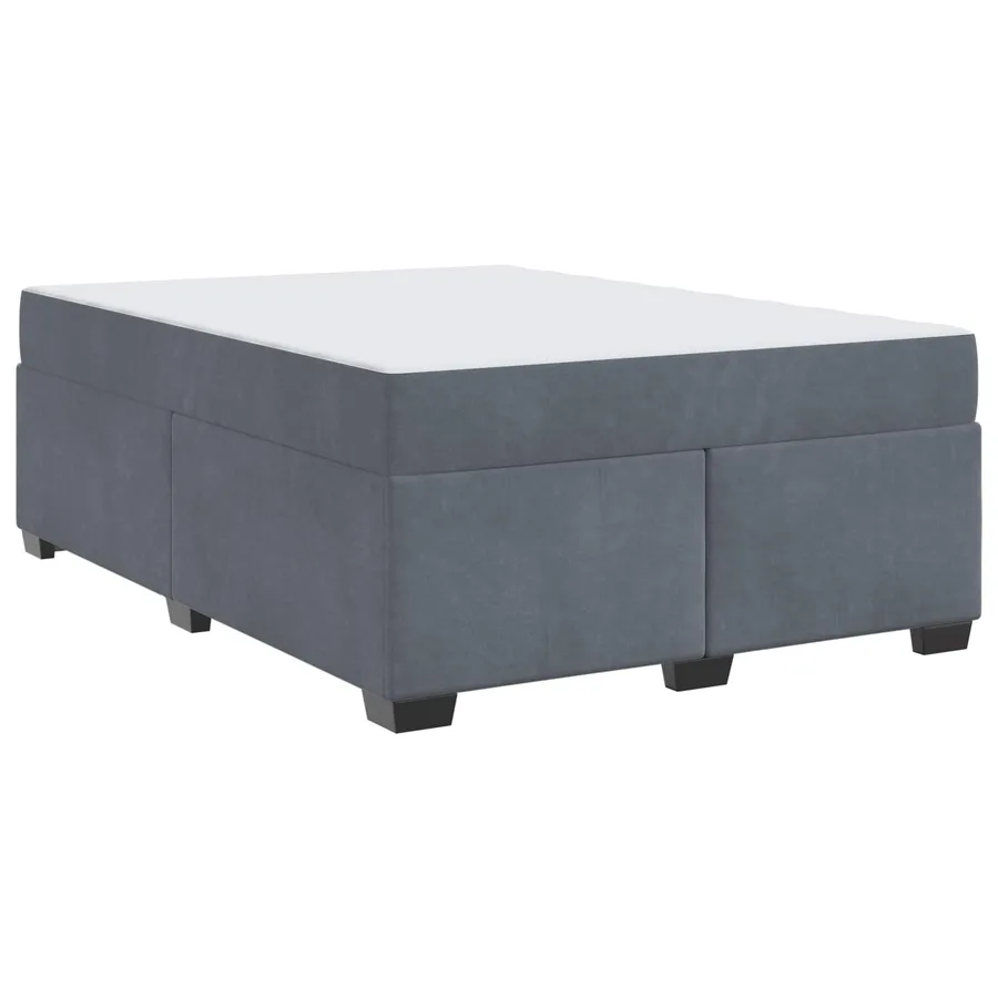 Cadre de lit avec matelas Gris foncé 160 x 200 cm tissu - 2