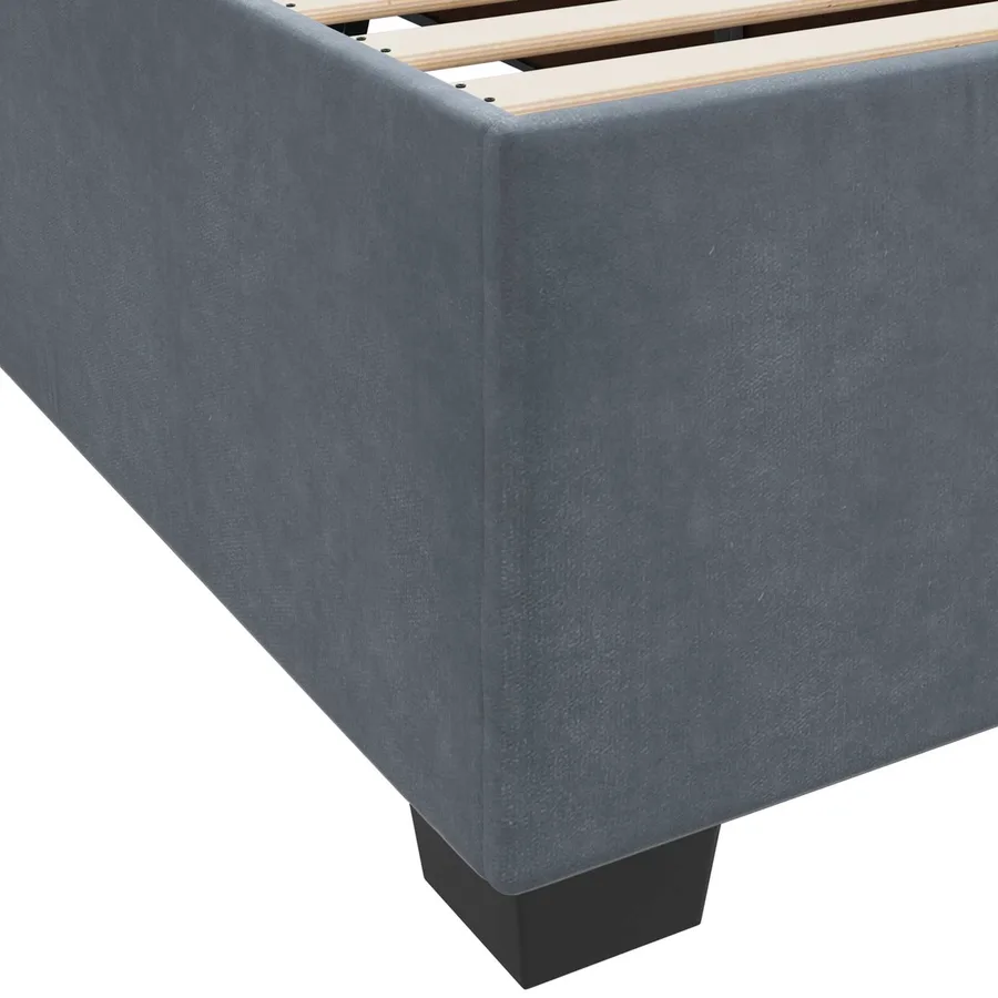 Cadre de lit avec matelas Gris foncé 160 x 200 cm tissu - 9