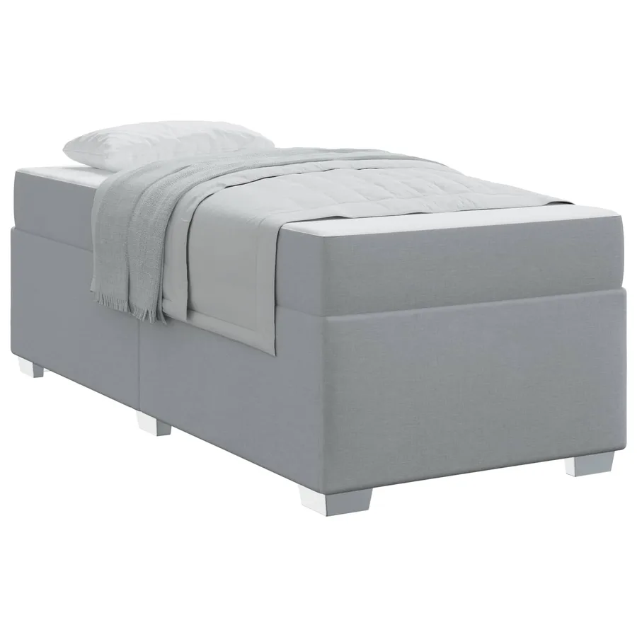 Cadre de lit avec matelas Gris clair 80 x 200 cm tissu - 2