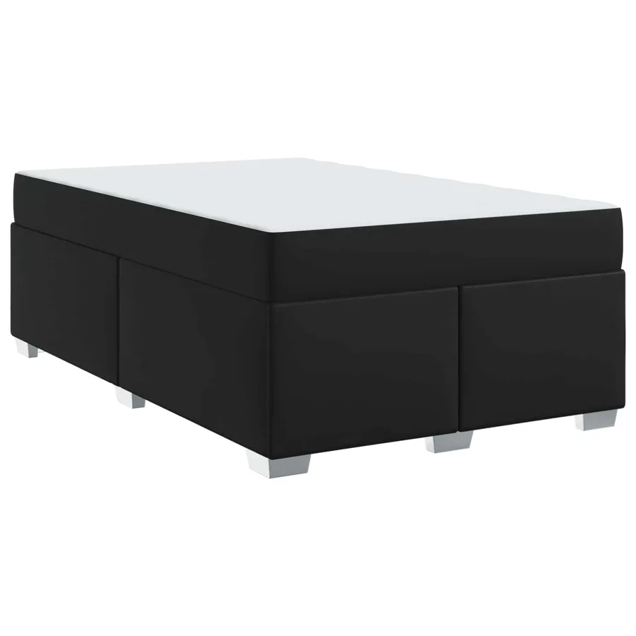 Cadre de lit avec matelas Noir 120 x 200 cm tissu - 2