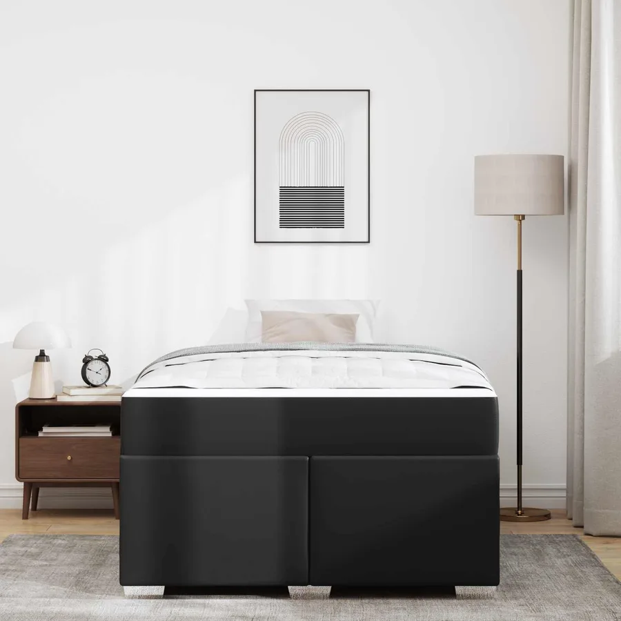 Cadre de lit avec matelas Noir 120 x 200 cm tissu - 4