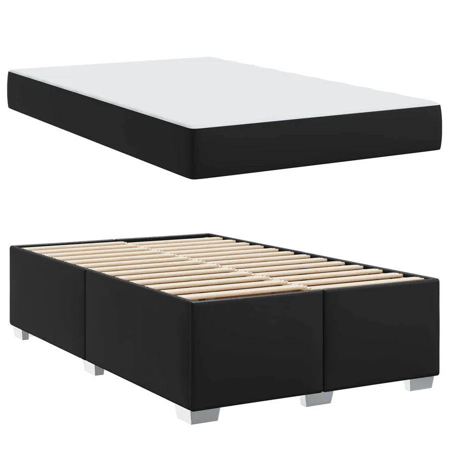 Cadre de lit avec matelas Noir 120 x 200 cm tissu - 5