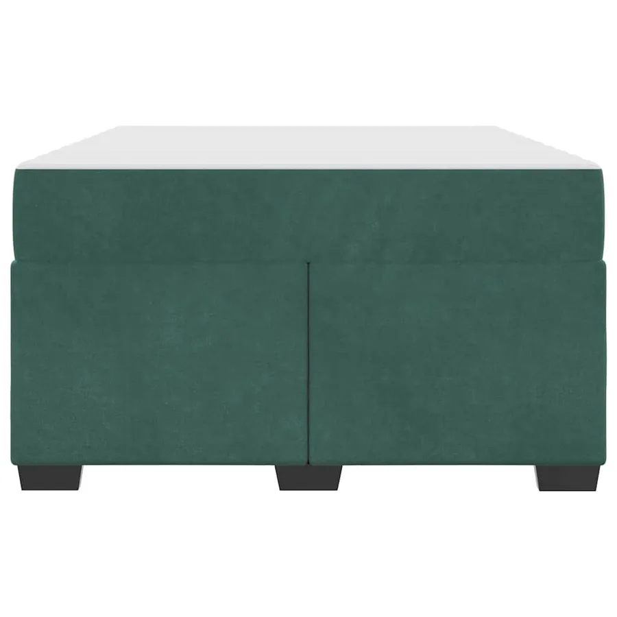 Cadre de lit avec matelas Vert foncé 120 x 190 cm tissu - 5