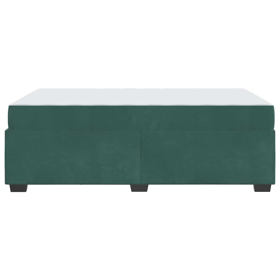 Cadre de lit avec matelas Vert foncé 120 x 190 cm tissu - 6