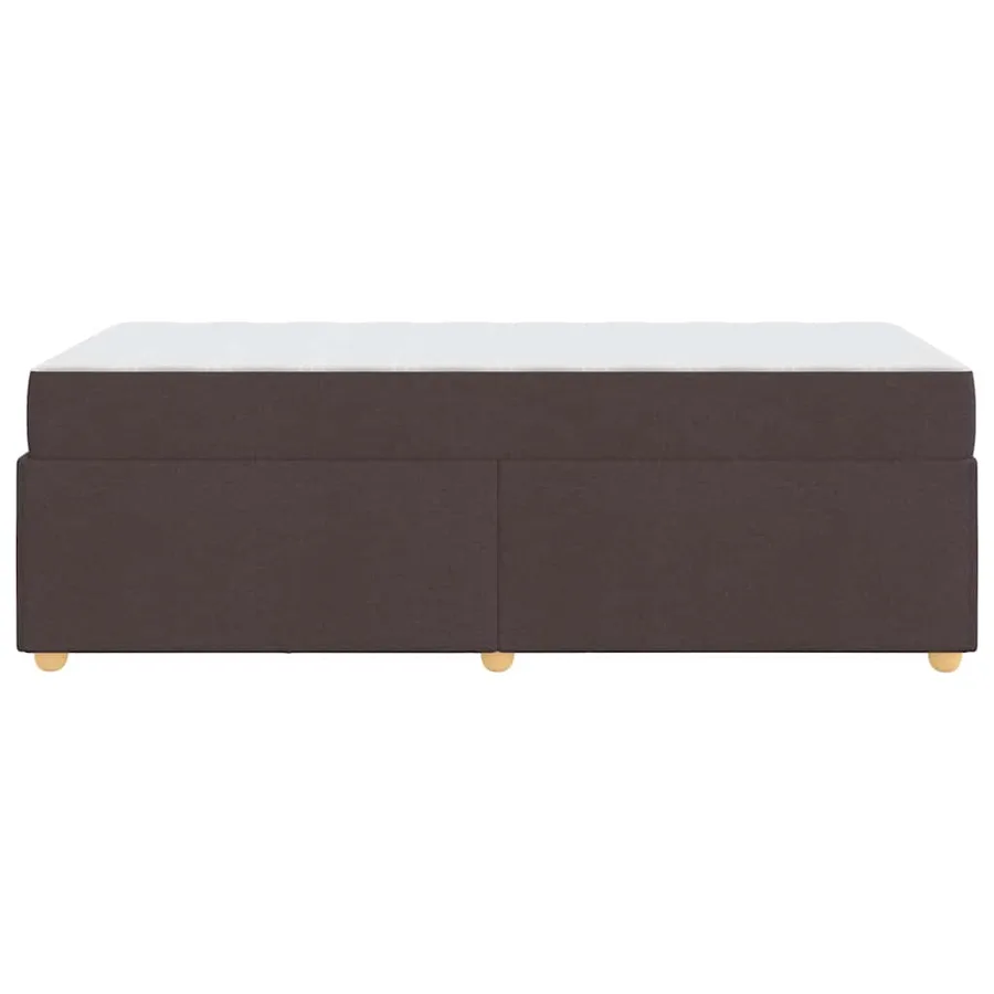 Cadre de lit avec matelas Marron foncé 100 x 200 cm tissu - 6