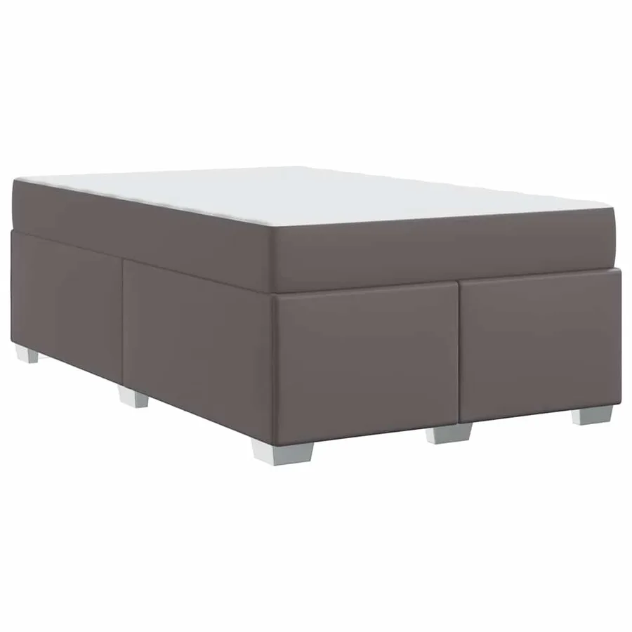 Cadre de lit avec matelas Gris 120 x 200 cm tissu - 7