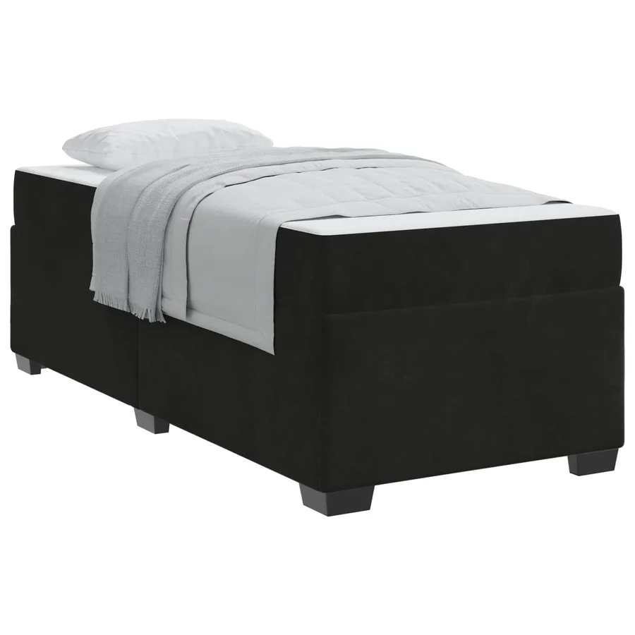 Cadre de lit avec matelas Noir 100 x 200 cm tissu - 2