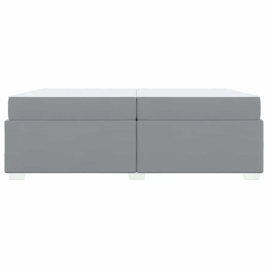 Cadre de lit avec matelas Gris clair 200 x 200 cm tissu - 5