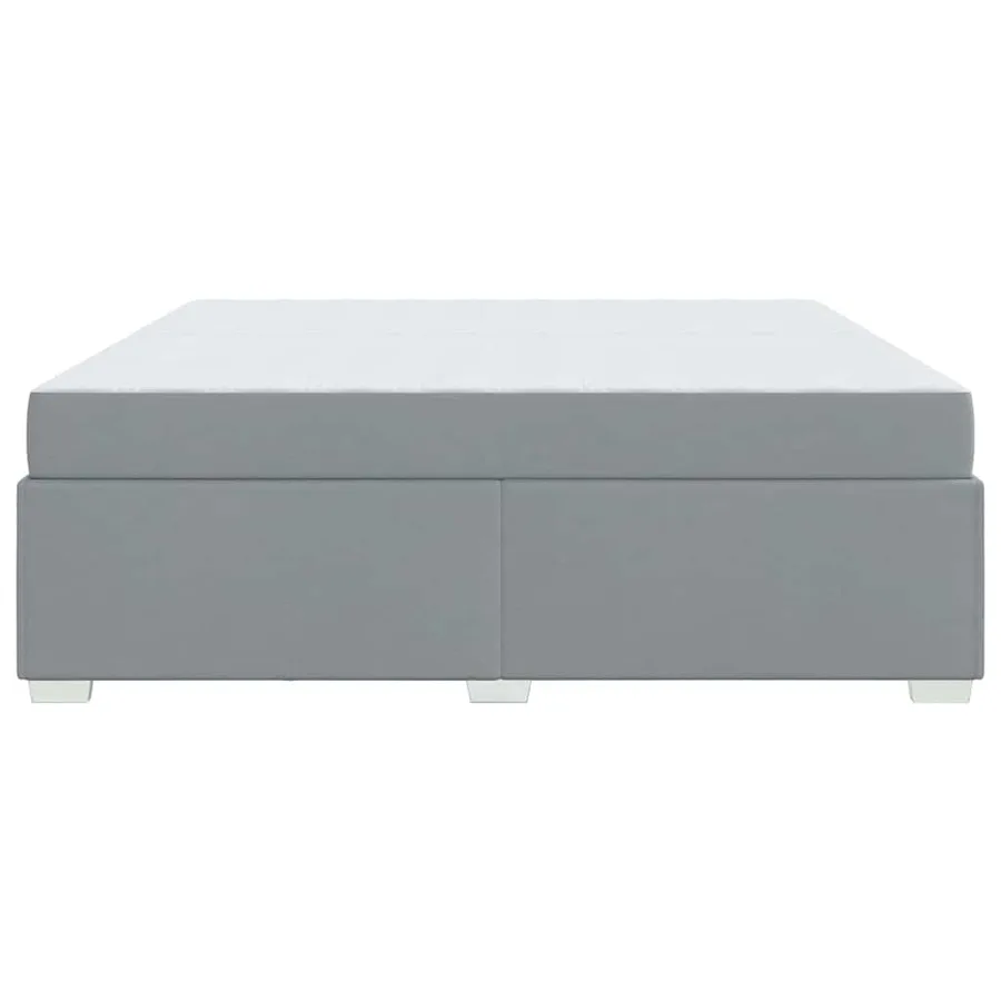 Cadre de lit avec matelas Gris clair 200 x 200 cm tissu - 6