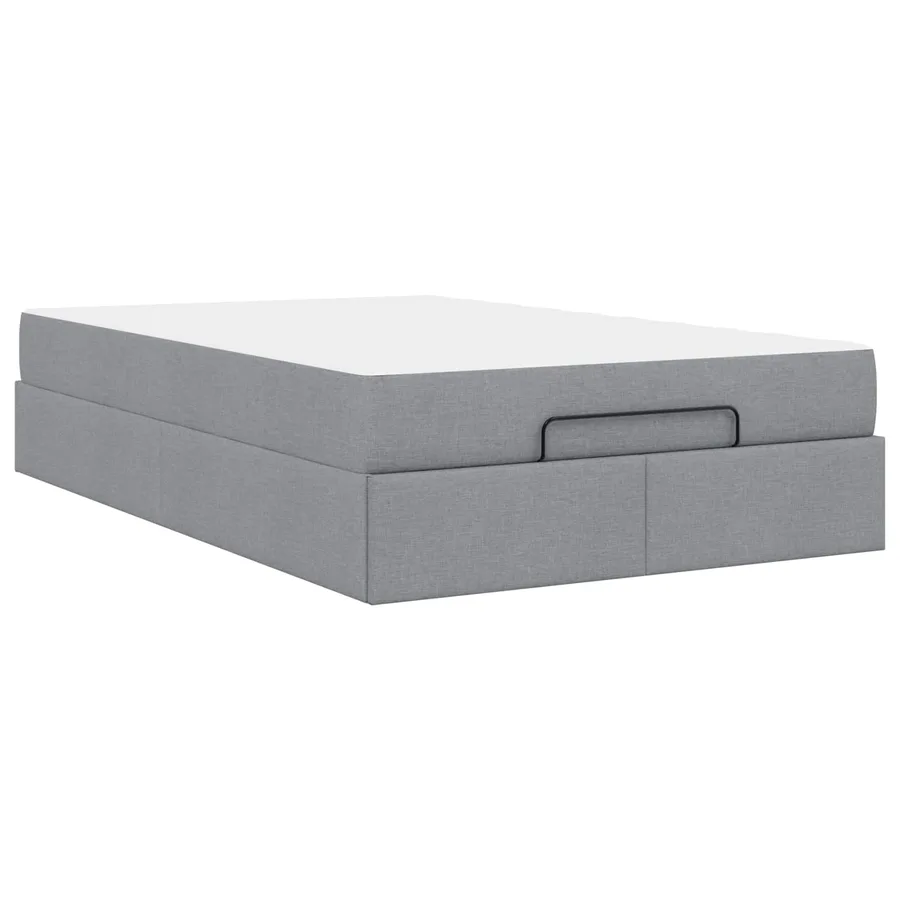 Cadre de lit avec matelas 2 pcs Gris clair tissu - 9
