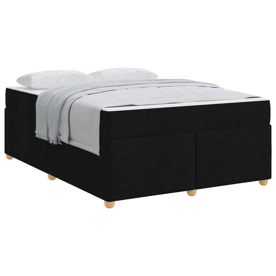 Cadre de lit avec matelas Noir 160 x 200 cm tissu - 2