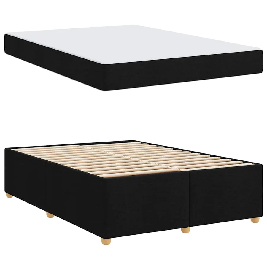 Cadre de lit avec matelas Noir 160 x 200 cm tissu - 4