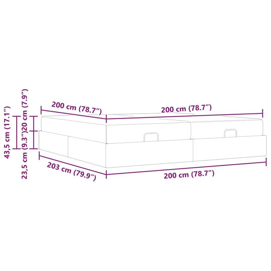 Cadre de lit avec matelas avec matelas 2 pcs Blanc PVC - 13