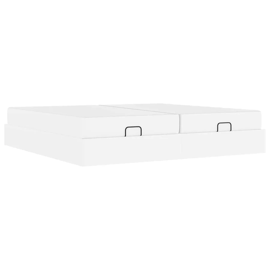 Cadre de lit avec matelas avec matelas 2 pcs Blanc PVC - 2