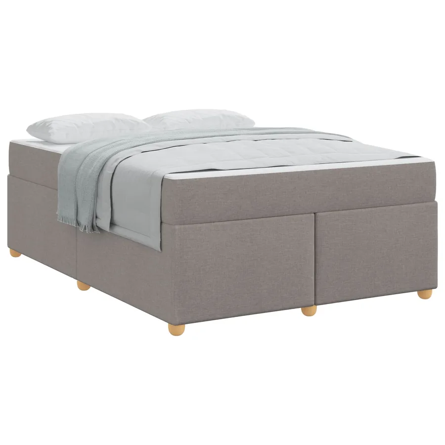 Cadre de lit avec matelas Taupe 160 x 200 cm tissu - 2