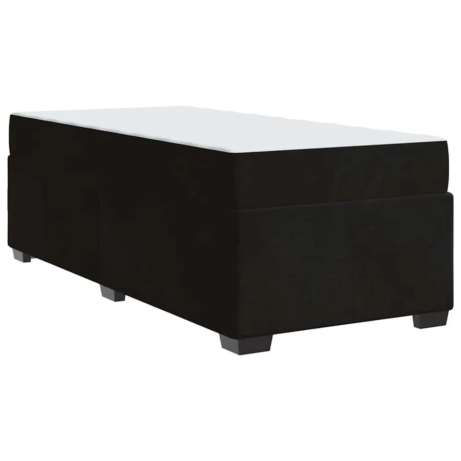 Cadre de lit avec matelas Noir 90 x 190 cm tissu - 7