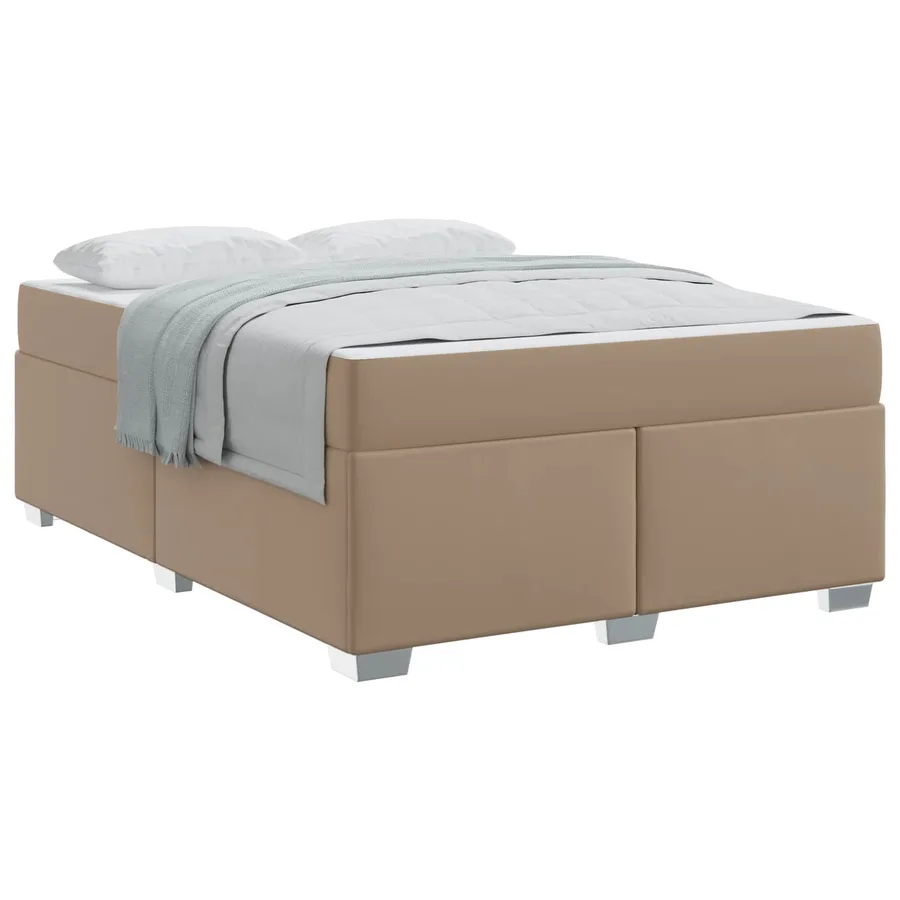 Cadre de lit avec matelas Cappuccino 140 x 200 cm tissu - 2