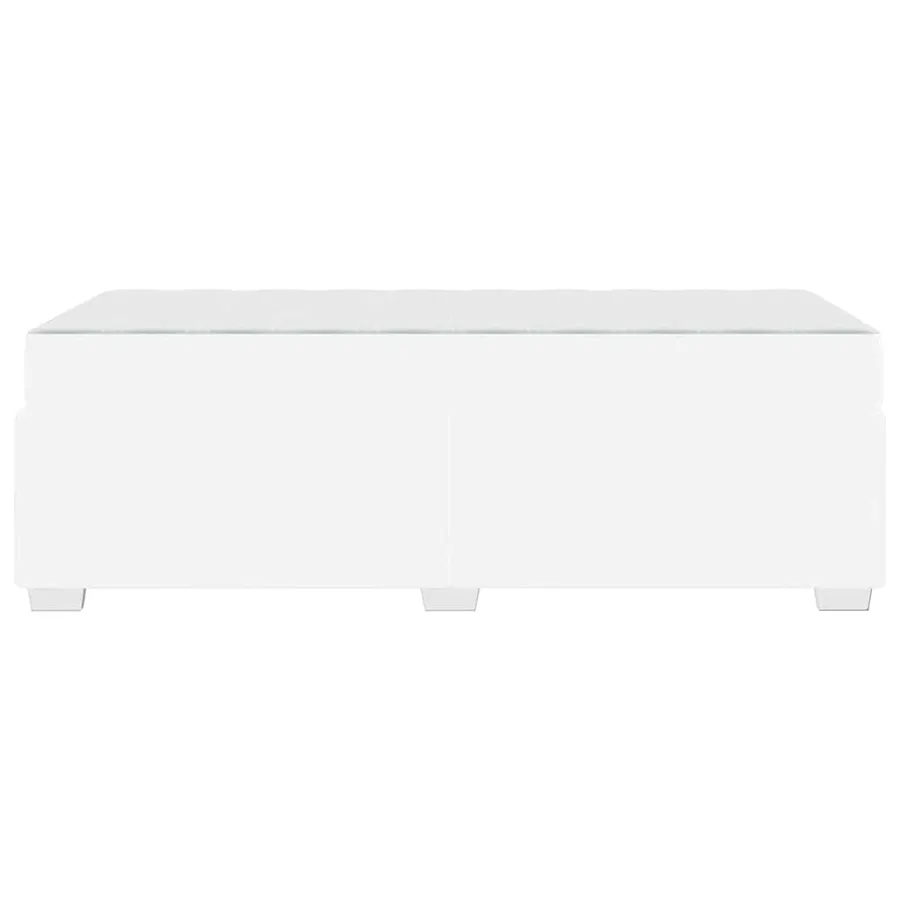 Cadre de lit avec matelas Blanc 90 x 190 cm tissu - 6