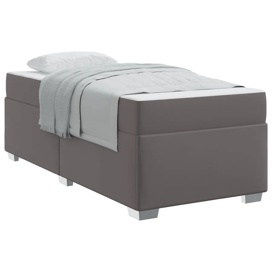 Cadre de lit avec matelas Gris 80 x 200 cm tissu - 2
