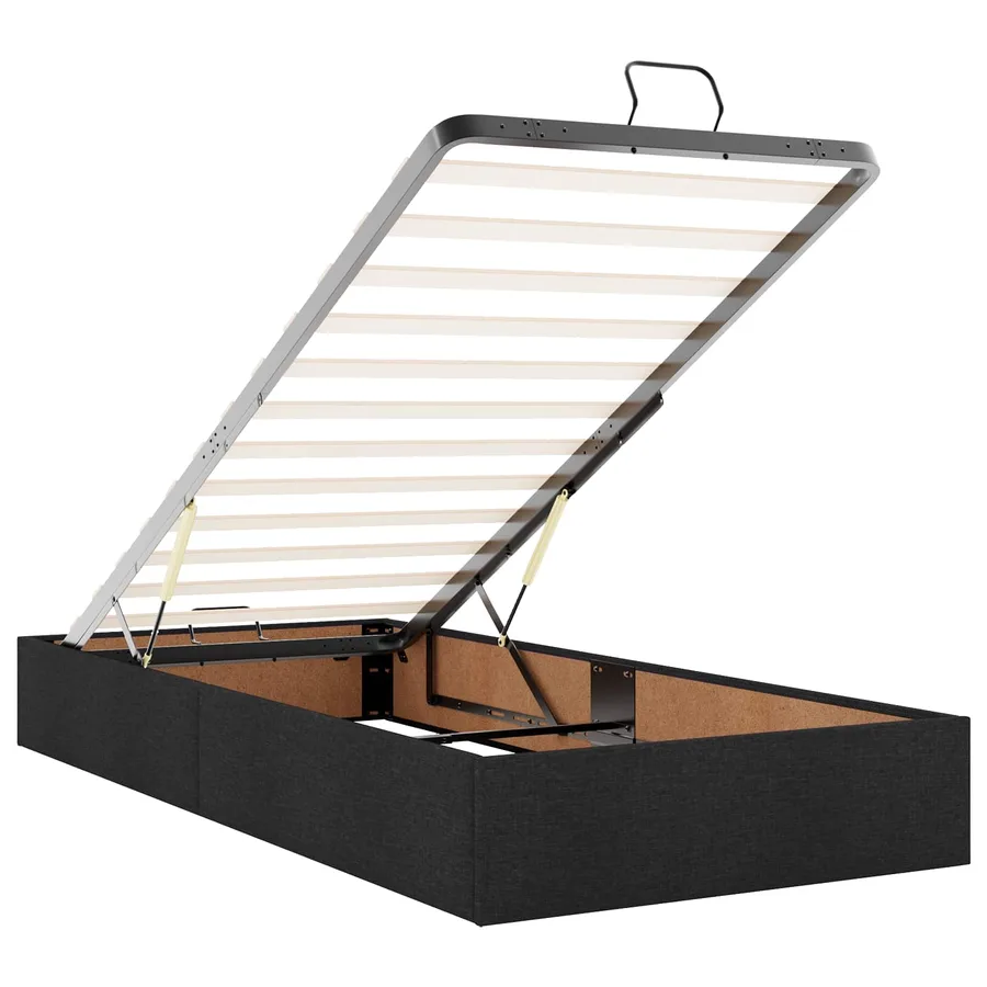 Cadre de lit avec matelas 2 pcs Noir tissu - 12
