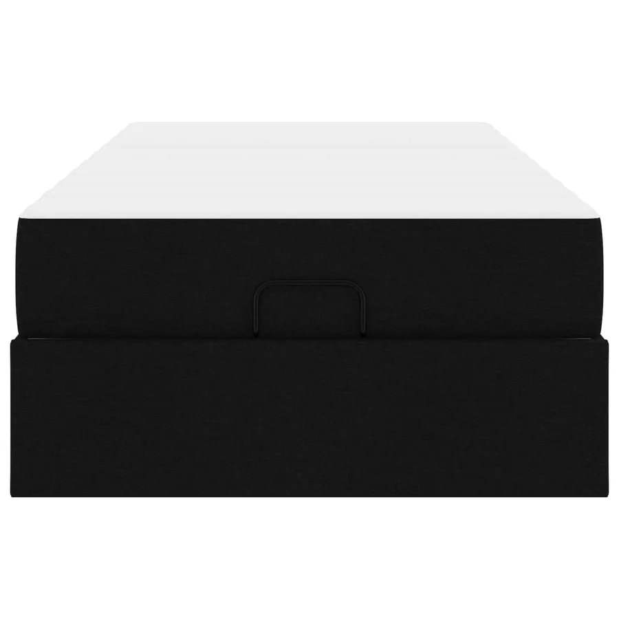 Cadre de lit avec matelas 2 pcs Noir tissu - 7