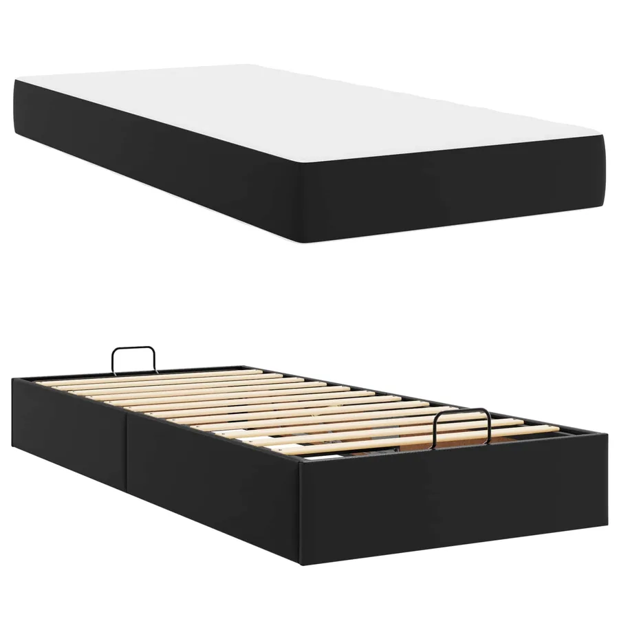 Cadre de lit avec matelas Autre 2 pcs Noir PVC - 5