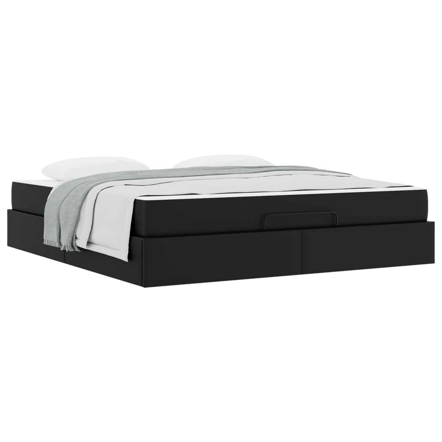 Cadre de lit avec matelas Autre 2 pcs Noir PVC - 3