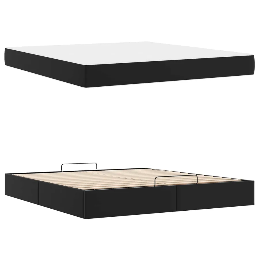 Cadre de lit avec matelas Autre 2 pcs Noir PVC - 6