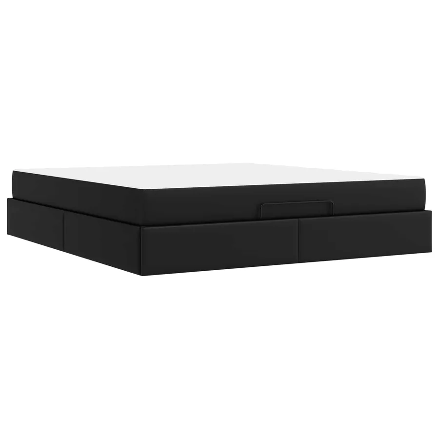 Cadre de lit avec matelas Autre 2 pcs Noir PVC - 9