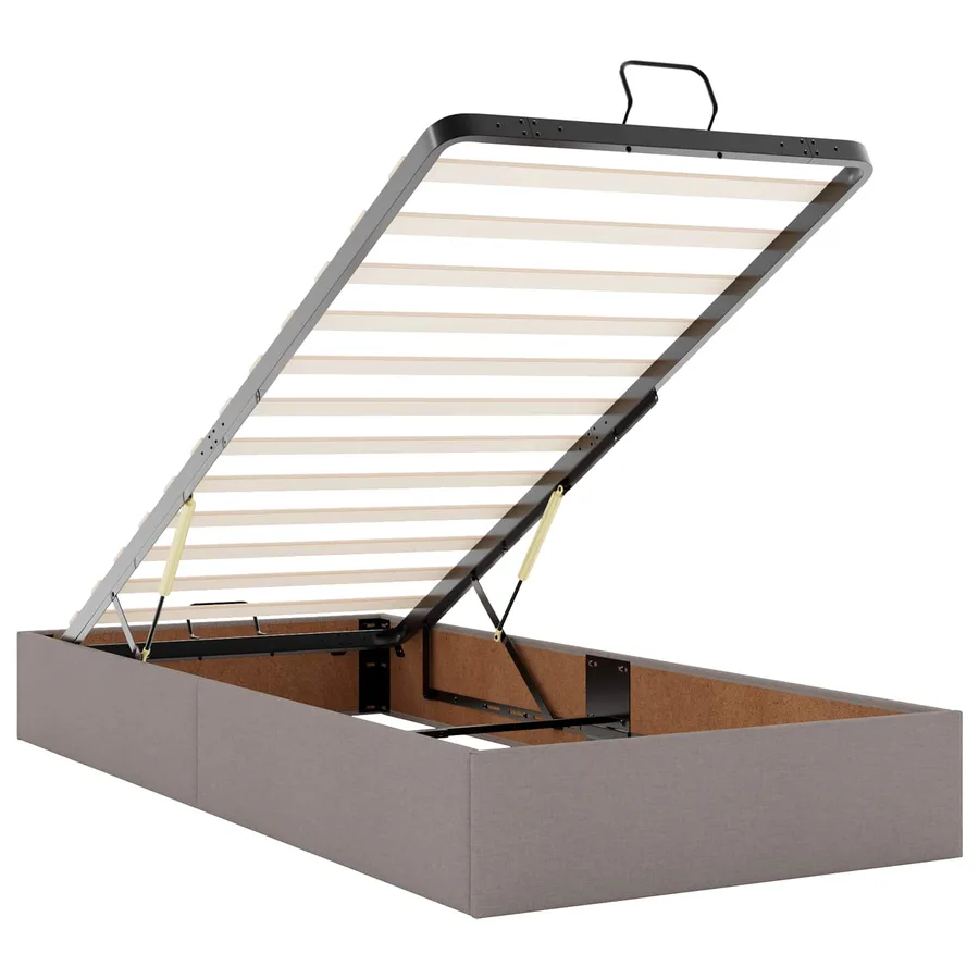 Cadre de lit avec matelas 2 pcs Taupe tissu - 12