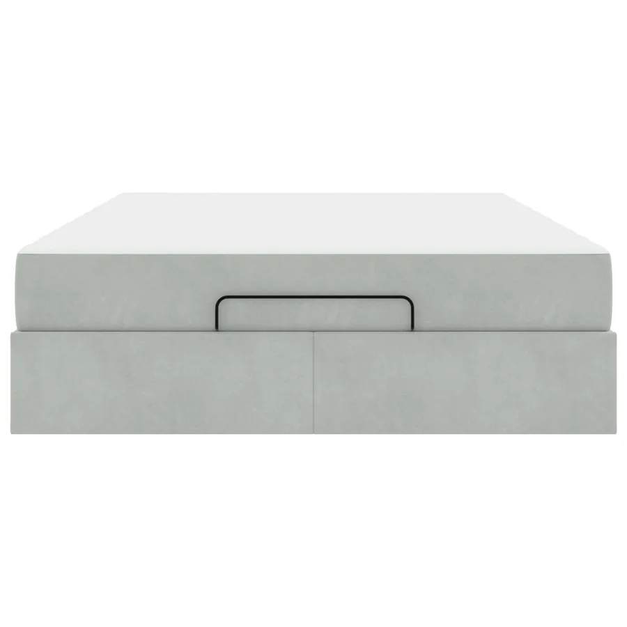 Cadre de lit avec matelas 2 pcs Gris clair Velours - 6