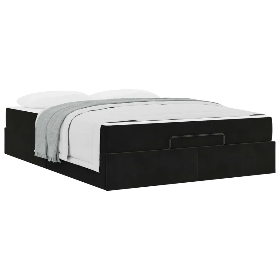 Cadre de lit avec matelas 2 pcs Noir Velours - 3