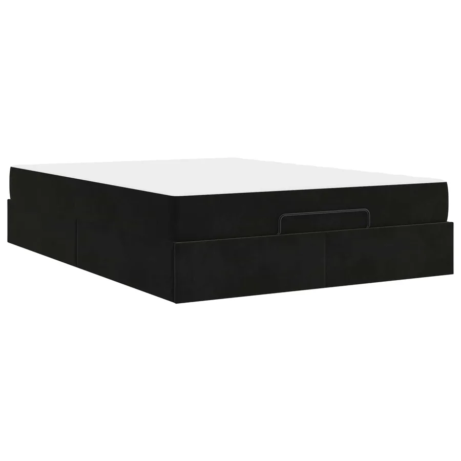 Cadre de lit avec matelas 2 pcs Noir Velours - 5