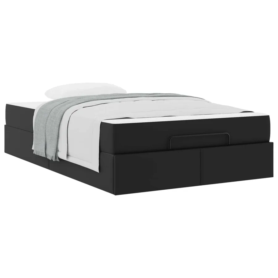 Cadre de lit avec matelas Autre 2 pcs Noir PVC - 3