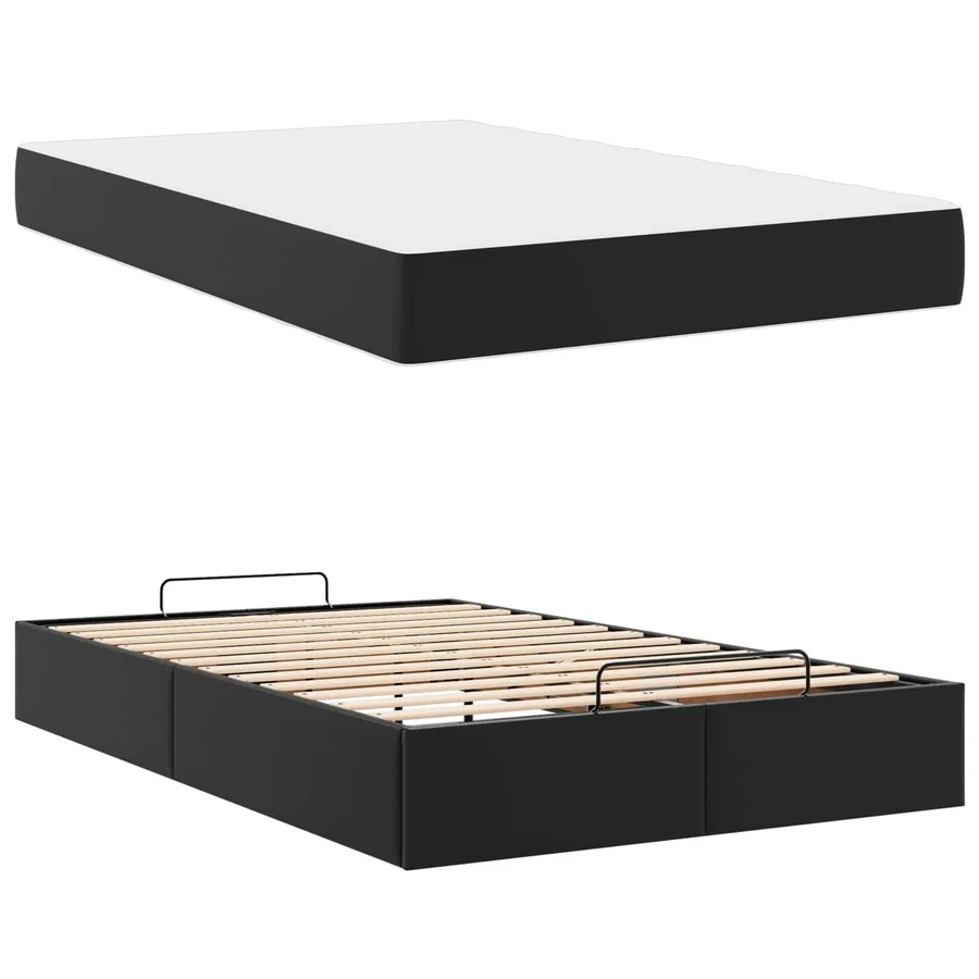 Cadre de lit avec matelas Autre 2 pcs Noir PVC - 5