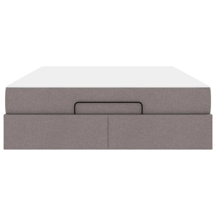 Cadre de lit avec matelas 2 pcs Taupe tissu - 6