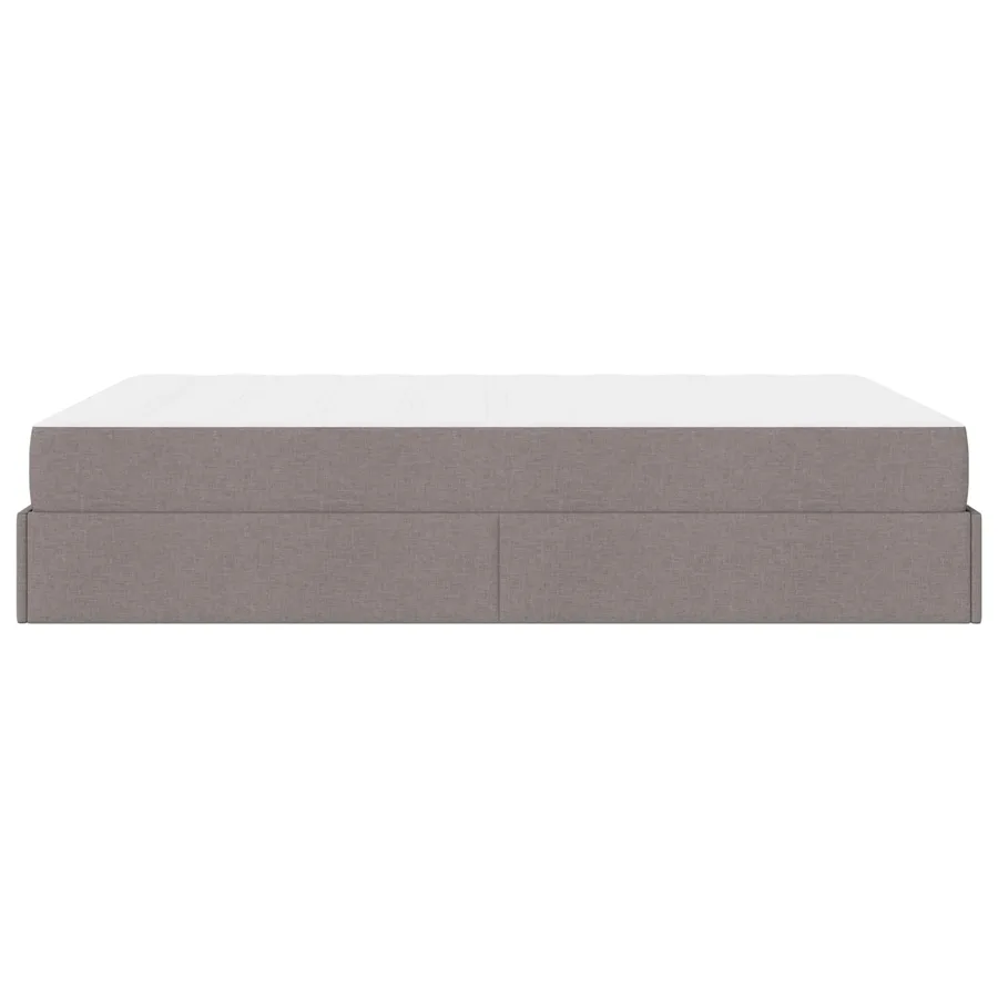 Cadre de lit avec matelas 2 pcs Taupe tissu - 7
