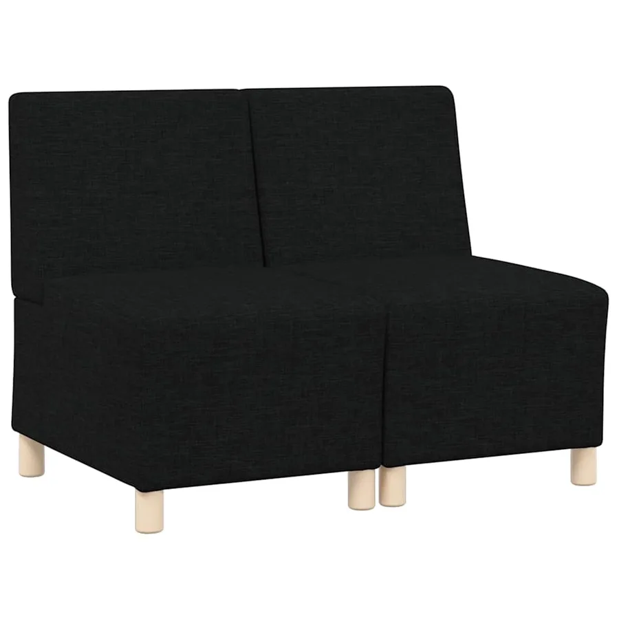 Unité de Sofa Modulaire Sans Accoudoirs 2 pcs Noir - 2