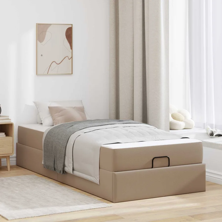 Cadre de lit avec matelas Autre 2 pcs Tan PVC