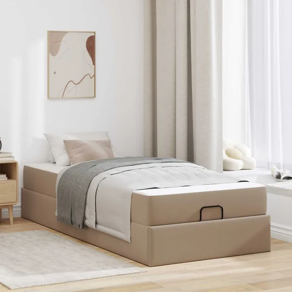Cadre de lit avec matelas Autre 2 pcs Tan PVC